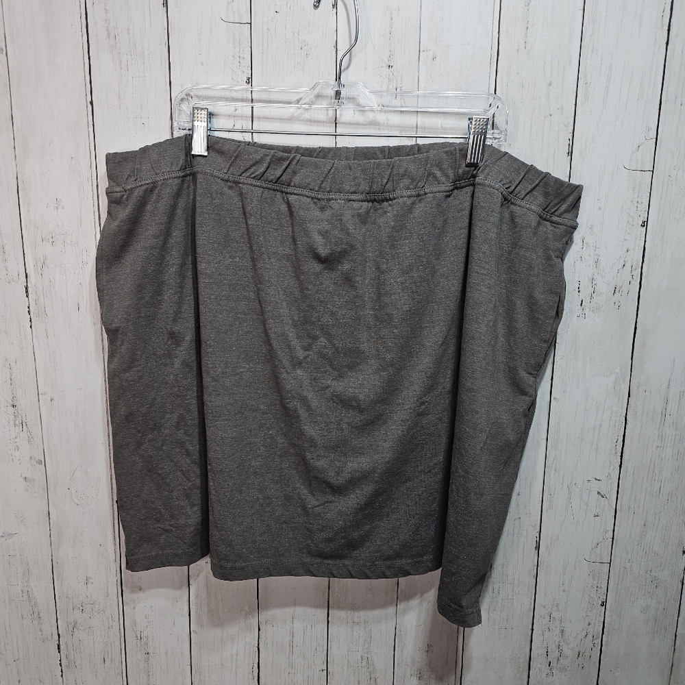 Woman Within Women's Gray Knit Skort Skirt Plus Size 3X 30/32 Pockets.
